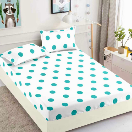 180x200 - Husa de pat cu elastic din Bumbac Finet + 2 Fete de Perna