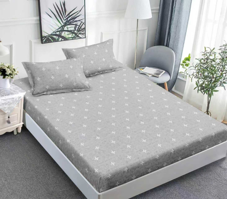 Huse De Pat Bumbac Tip Finet - Husa de pat cu elastic din Bumbac Finet + 2 Fete de Perna