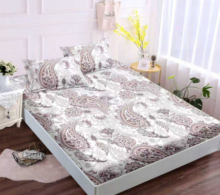 180x200 - Husa de pat cu elastic din Bumbac Finet + 2 Fete de Perna