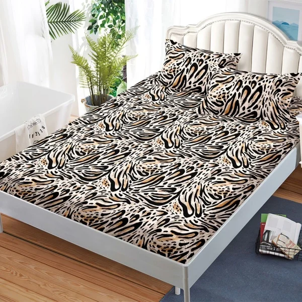 180x200 - Husa de pat cu elastic din Bumbac Finet + 2 Fete de Perna