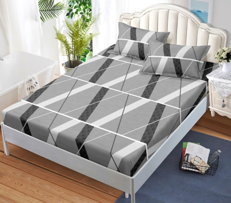 Huse De Pat Finet Bumbac - Husa de pat cu elastic din Bumbac Finet + 2 Fete de Perna