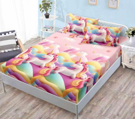 HUSE DE PAT - Husa de pat cu elastic din Bumbac Finet + 2 Fete de Perna