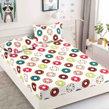 HUSE DE PAT - Husa de pat cu elastic din Bumbac Finet + 2 Fete de Perna