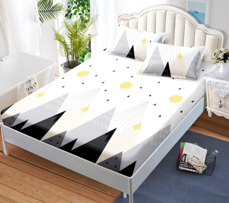 OFERTE SPECIALE - Husa de pat cu elastic din Bumbac Finet + 2 Fete de Perna