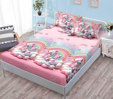 HUSE DE PAT - Husa de pat cu elastic din Bumbac Finet + 2 Fete de Perna