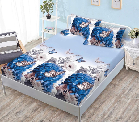 HUSE DE PAT - Husa de pat cu elastic din Bumbac Finet + 2 Fete de Perna