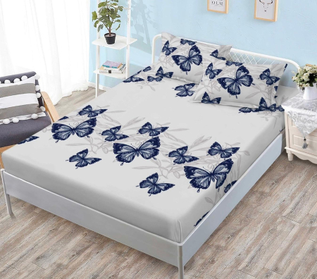 HUSE DE PAT - Husa de pat cu elastic din Bumbac Finet + 2 Fete de Perna