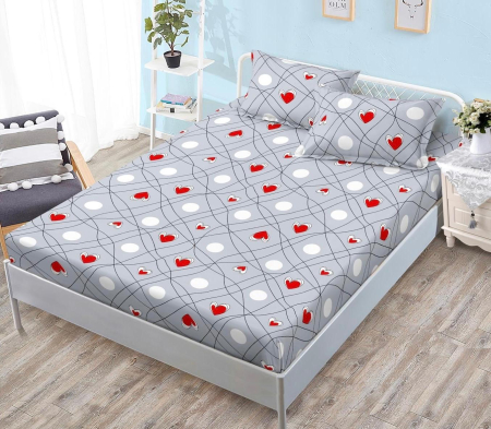 HUSE DE PAT - Husa de pat cu elastic din Bumbac Finet + 2 Fete de Perna