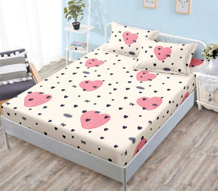 HUSE DE PAT - Husa de pat cu elastic din Bumbac Finet + 2 Fete de Perna