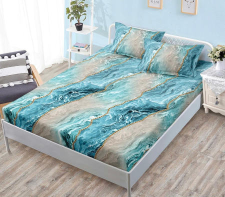 HUSE DE PAT - Husa de pat cu elastic din Bumbac Finet + 2 Fete de Perna