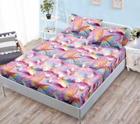 Huse De Pat Finet Bumbac - Husa de pat cu elastic din Bumbac Finet + 2 Fete de Perna