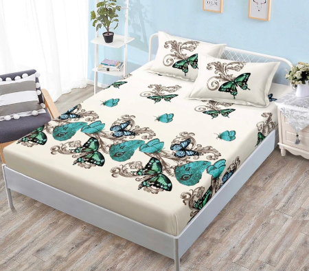 HUSE DE PAT - Husa de pat cu elastic din Bumbac Finet + 2 Fete de Perna