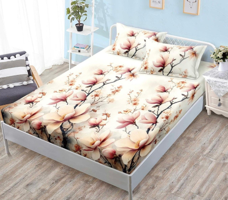 HUSE DE PAT - Husa de pat cu elastic din Bumbac Finet + 2 Fete de Perna