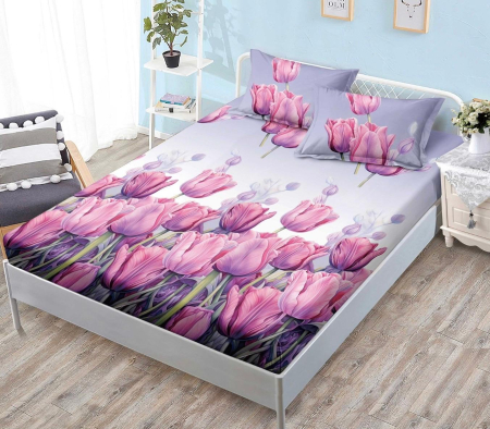 Huse De Pat Finet Bumbac - Husa de pat cu elastic din Bumbac Finet + 2 Fete de Perna