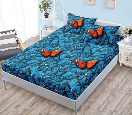 HUSE DE PAT - Husa de pat cu elastic din Bumbac Finet + 2 Fete de Perna