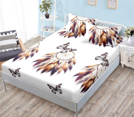 HUSE DE PAT - Husa de pat cu elastic din Bumbac Finet + 2 Fete de Perna