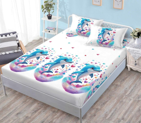 HUSE DE PAT - Husa de pat cu elastic din Bumbac Finet + 2 Fete de Perna