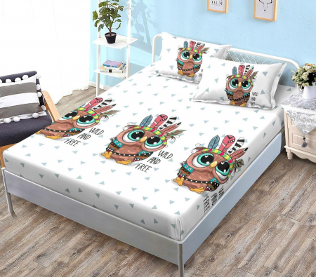 Huse De Pat Finet Bumbac - Husa de pat cu elastic din Bumbac Finet + 2 Fete de Perna - RL-HPJF-58
