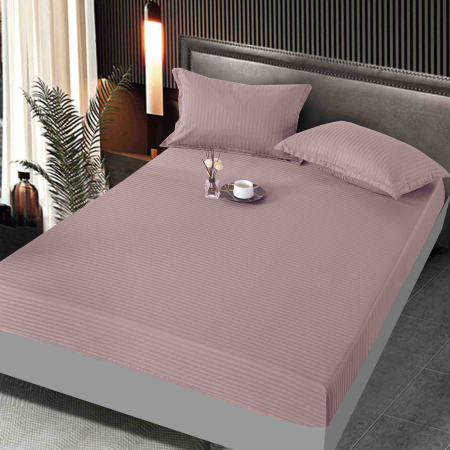HUSE DE PAT - Husa de pat cu elastic din Bumbac tip Damasc + 2 Fete de Perna