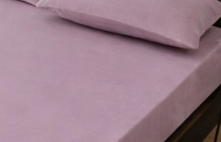 Husa de Pat Catifea cu Elastic, Pat Dublu, cu 2 Fete de Perna, 180x200 cm - Roz [2]