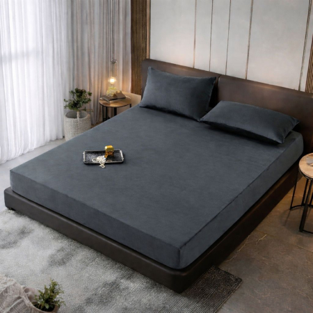 Husa De Pat Din Catifea - Husa De Pat Din CATIFEA Cu Elastic + 2 Fete De Perna