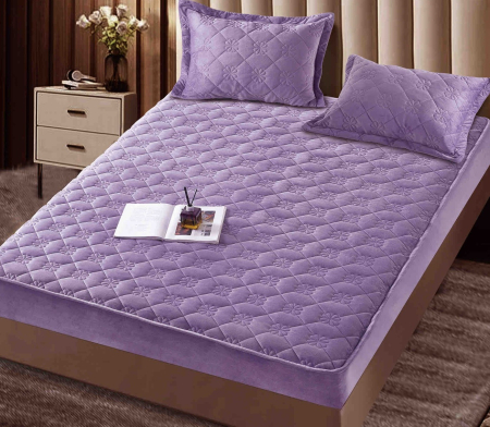 Husa Tip Topper Din Catifea 140x200 + 2 Fete De Perna [1]