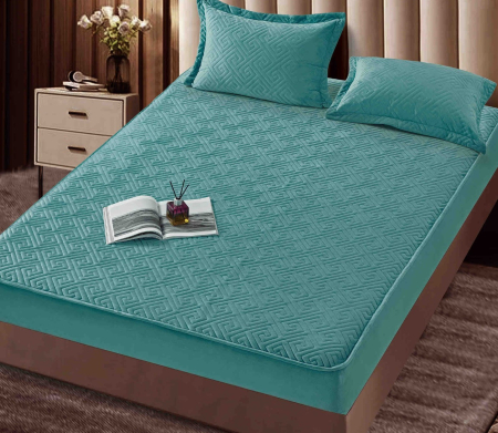 Husa Tip Topper Din Catifea 160x200 + 2 Fete De Perna [1]