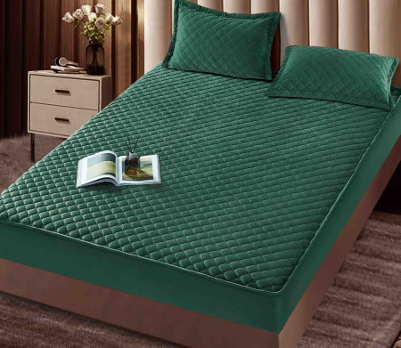 Husa Tip Topper Din Catifea 180x200 + 2 Fete De Perna [1]