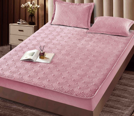 Husa Tip Topper Din Catifea 180x200 + 2 Fete De Perna [1]