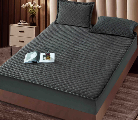 Husa Tip Topper Din Catifea 180x200 + 2 Fete De Perna [1]