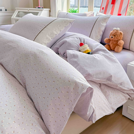 Lenjerie de pat Bumbac 100%, cu dantela, cearceaf cu elastic 180x200cm + 25cm [1]