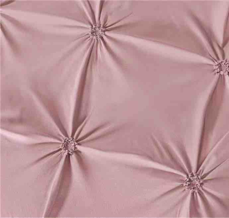 Lenjerie de Pat Bumbac Finet, Pat Dublu, 6 Piese, Cearceaf cu Elastic, cu Pliuri - Roz [1]