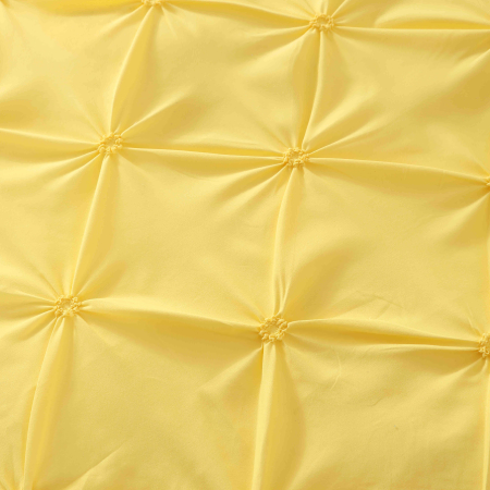 Lenjerie de Pat Bumbac Finet, Pat Dublu, 6 Piese, Cearceaf cu Elastic, cu Pliuri - Galben [1]