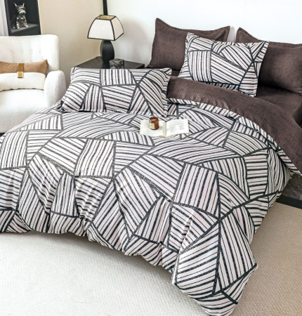 Oferta 2 Lenjerii Bumbac Finet La Doar 219 RON - Lenjerie de Pat Bumbac Finet, Pat Dublu, 6 Piese
