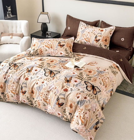 Oferta 2 Lenjerii Bumbac Finet La Doar 219 RON - Lenjerie de Pat Bumbac Finet, Pat Dublu, 6 Piese