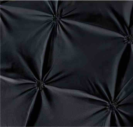 Lenjerie de Pat Bumbac Finet, Pat Dublu, cu Pliuri - Negru [1]