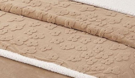 Lenjerie de Pat Cocolino cu Blanita, Pat Dublu, 4 Piese, Tricotata, cu Elastic - Maro [2]