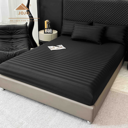 Lenjerie De Pat Damasc Bumbac 100% - 6 Piese - Negru [4]
