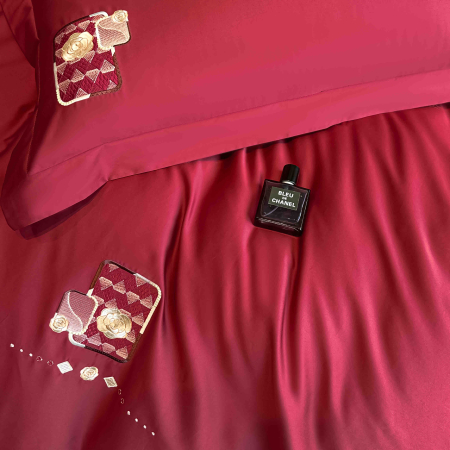Lenjerie de pat Deluxe, 100% Bumbac Satinat, cu broderie, 4 piese [3]