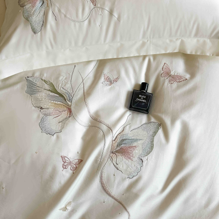 Lenjerie de pat Deluxe, 100% Bumbac Satinat, cu broderie, 4 piese [1]