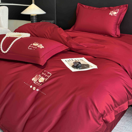 Lenjerie de pat Deluxe, 100% Bumbac Satinat, cu broderie, 4 piese [2]