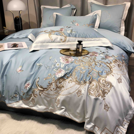 Lenjerie de pat Deluxe, 100% Bumbac Satinat, cu broderie, 4 piese [2]