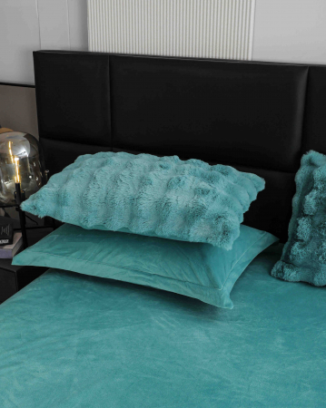 Lenjerie De Pat Pufoasa Rabbit Luxury Edition, 6 Piese, Turcoaz, RL-LCI-10 [5]
