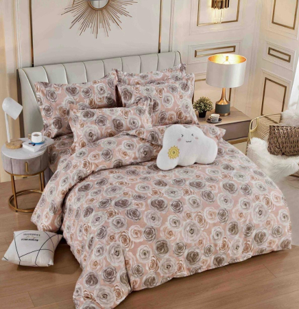 Lenjerii Bumbac Finet Fara Elastic - Lenjerie Din Bumbac Tip Finet 6 Piese Pentru Pat Dublu