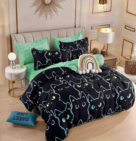 OFERTE SPECIALE - Lenjerie Din Bumbac Tip Finet 6 Piese Pentru Pat Dublu