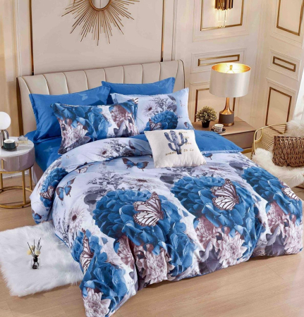 Lenjerii de pat - Lenjerie Din Bumbac Tip Finet 6 Piese Pentru Pat Dublu