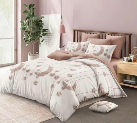 Lenjerii Bumbac Finet Fara Elastic - Lenjerie Din Bumbac Tip Finet 6 Piese Pentru Pat Dublu
