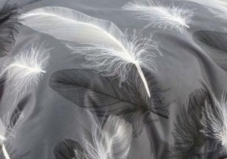 Lenjerie de Pat Bumbac Finet, Pat Dublu, 6 Piese - Gri, Abstract Inchis [2]