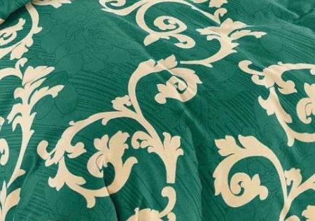 Lenjerie de Pat Bumbac Finet, Pat Dublu, 6 Piese - Verde, Ornamente [2]