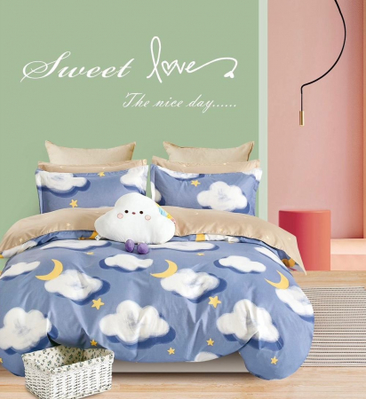 Lenjerii de pat - Lenjerie Din Bumbac Tip Finet 6 Piese Pentru Pat Dublu - Sweet Love